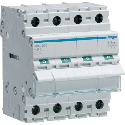Accesorio para caja eléctrica Hager SBN499 - 4 polos 125A Accesorio para caja eléctrica Hager SBN499 - 4 polos 125A
