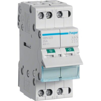 Interrupteur modulaire Hager SBN325 - 25A, IP2x, Certifié VDE - Accessoire électrique - Publicité Interrupteur modulaire Hager SBN325 - 25A, IP2x, Certifié VDE - Accessoire électrique - Publicité