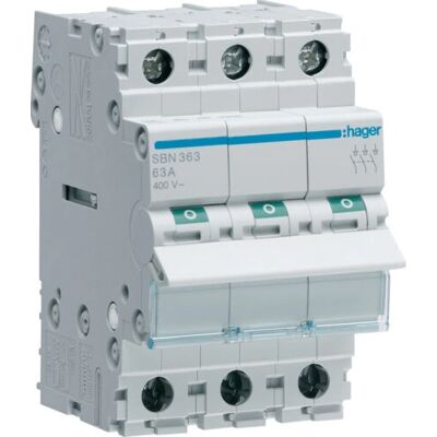 Hager SBN363 Interruptor 3 Módulos - Disyuntor Hager SBN363 Interruptor 3 Módulos - Disyuntor
