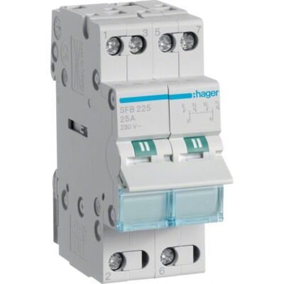 Accessoire Boîtier Électrique Hager SFB225 - 25A 2P, IP20 - Publicité Accessoire Boîtier Électrique Hager SFB225 - 25A 2P, IP20 - Publicité