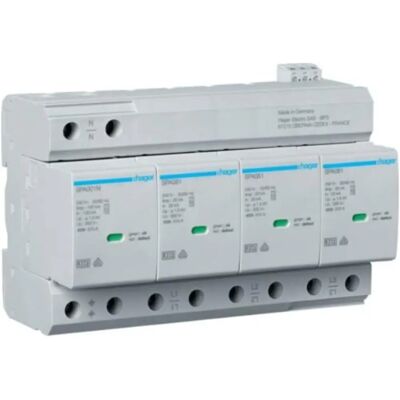 Överspänningsskydd Hager SPA801 - T1+T2, 4P, 350V, 25kA Överspänningsskydd Hager SPA801 - T1+T2, 4P, 350V, 25kA