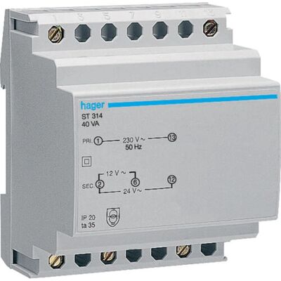Hager ST314 Sicherheitstrafo - Elektrische Gehäusezubehör Hager ST314 Sicherheitstrafo - Elektrische Gehäusezubehör