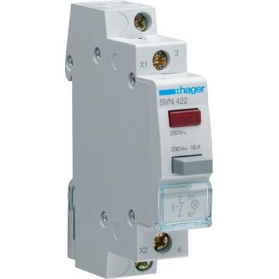 Hager SVN422 Schutzschalter mit rotem LED-Pilotsignal - Schutzschalter Hager SVN422 Schutzschalter mit rotem LED-Pilotsignal - Schutzschalter