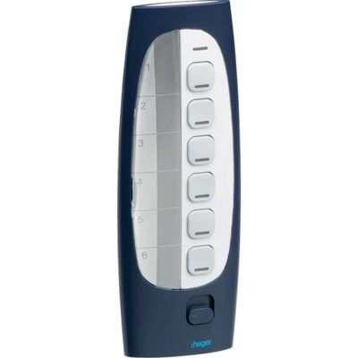 Hager TU418 Télécommande sans fil - Allumer, Dimm, Volets Hager TU418 Télécommande sans fil - Allumer, Dimm, Volets