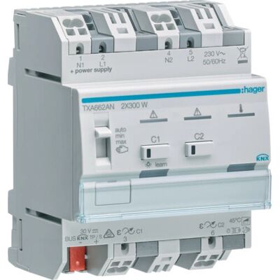 Hager TXA662AN Universal KNX-Dimmaktor - Grau Hager TXA662AN Universal KNX-Dimmaktor - Grau