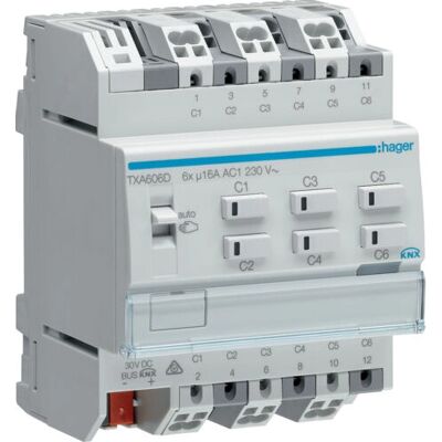 Hager TXA606D - KNX 6-Kanal Schaltaktor / Jalousieaktor - Produkttyp Hager TXA606D - KNX 6-Kanal Schaltaktor / Jalousieaktor - Produkttyp
