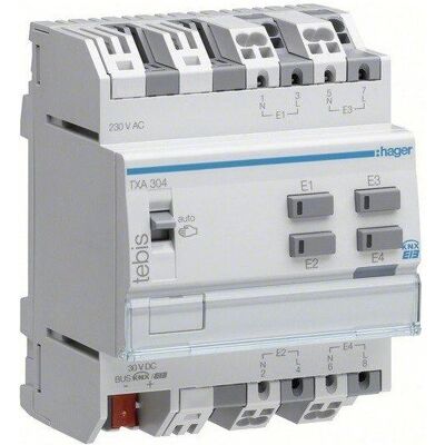 Hager TXA304 Módulo I/O Binario y Analógico - 4 canales Hager TXA304 Módulo I/O Binario y Analógico - 4 canales