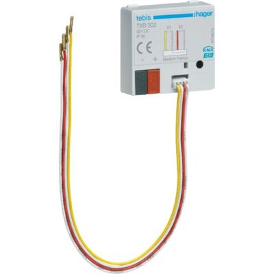 Hager Modelo TXB302 Módulo Binario KNX - Enchufe y Automatización Hager Modelo TXB302 Módulo Binario KNX - Enchufe y Automatización