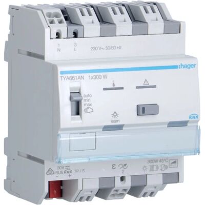 Hager TYA661AN Dimmer universel - 1 canal KNX 300W - Publicité Hager TYA661AN Dimmer universel - 1 canal KNX 300W - Publicité