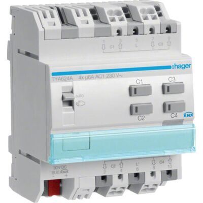 Hager TYA624A - 4-fach KNX Rollladenaktor Hager TYA624A - 4-fach KNX Rollladenaktor