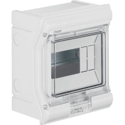 Hager VE106SN Elektronikgehäuse - IP65, UV-beständig, 6 Module Hager VE106SN Elektronikgehäuse - IP65, UV-beständig, 6 Module