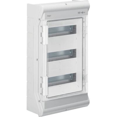Hager VE312SN Boîtier électrique IP65 stabilisé UV - 3x12 modules Hager VE312SN Boîtier électrique IP65 stabilisé UV - 3x12 modules