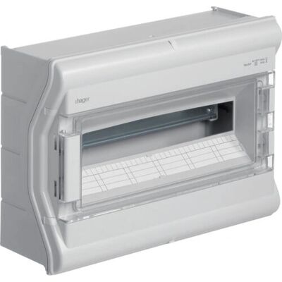 Hager VE118SN Elektronikgehäuse - 18 Plätze - IP65 - Grau Hager VE118SN Elektronikgehäuse - 18 Plätze - IP65 - Grau