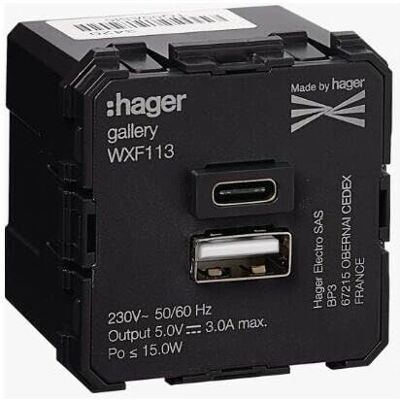 Tehalit WXF113 USB-Ladegerät - 2 Ausgänge, 45x45mm, Weiß - USB-Ladegerät Tehalit WXF113 USB-Ladegerät - 2 Ausgänge, 45x45mm, Weiß - USB-Ladegerät