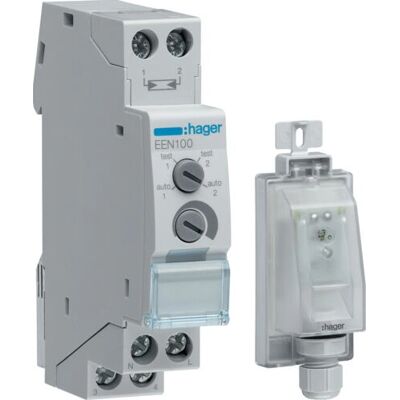 Hager EEN100 Fotoelektrischer Sensor - 2000 Lux - Grau Hager EEN100 Fotoelektrischer Sensor - 2000 Lux - Grau