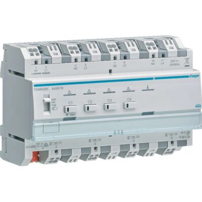 Hager TXA664AN Universal-Dimmaktor - 4 Kanäle - IP20 Hager TXA664AN Universal-Dimmaktor - 4 Kanäle - IP20