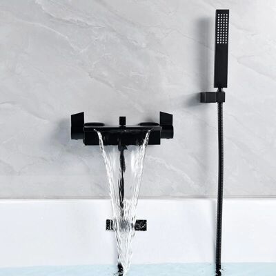 SJQKA - Grifo de bañera con cascada montado en la pared - Black - Faucet SJQKA - Grifo de bañera con cascada montado en la pared - Black - Faucet