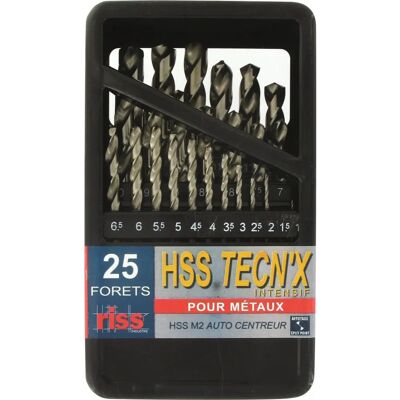 RISS Ensemble de 25 forets HSS - Tailles 1-13mm - Haute performance - Publicité RISS Ensemble de 25 forets HSS - Tailles 1-13mm - Haute performance - Publicité