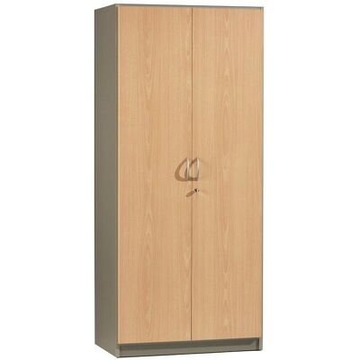 Simmob Armoire Haute de Bureau 2 Portes Hêtre Alu 180 cm - Publicité Simmob Armoire Haute de Bureau 2 Portes Hêtre Alu 180 cm - Publicité