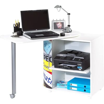 Bureau pivotant blanc avec stickers - FUN - Publicité Bureau pivotant blanc avec stickers - FUN - Publicité