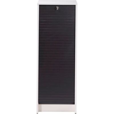Armoire à rideau blanc et noir Simmob H103cm - Armoire à dossiers - Publicité Armoire à rideau blanc et noir Simmob H103cm - Armoire à dossiers - Publicité