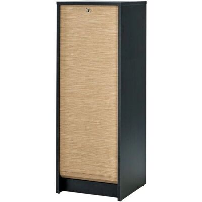 Armoire à rideau noir et chêne - Simmob - 104 cm - Publicité Armoire à rideau noir et chêne - Simmob - 104 cm - Publicité