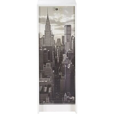 Armoire à rideau blanc 104cm - Avec serrure - Publicité Armoire à rideau blanc 104cm - Avec serrure - Publicité