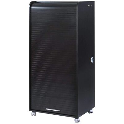 Meuble Bureau Noir Mobile Gaetan avec Porte Verrouillable - Publicité Meuble Bureau Noir Mobile Gaetan avec Porte Verrouillable - Publicité