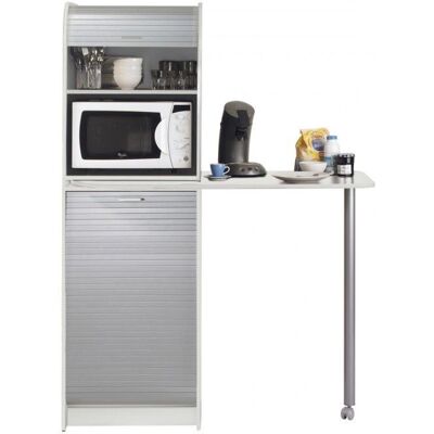 Simmob Table de Cuisine Blanc Alu et Meuble de Rangement - Publicité Simmob Table de Cuisine Blanc Alu et Meuble de Rangement - Publicité