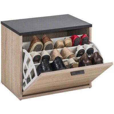 Banquette de rangement à chaussures Simmob - Chêne Naturel - 9 Paires - Banc à chaussures - Fabriqué en France - Publicité Banquette de rangement à chaussures Simmob - Chêne Naturel - 9 Paires - Banc à chaussures - Fabriqué en France - Publicité
