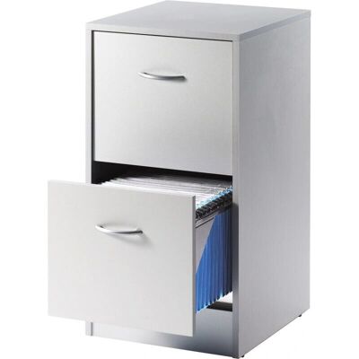 Simmob Classeur Aluminium - 2 Tiroirs, 50 Dossiers Suspendus - Publicité Simmob Classeur Aluminium - 2 Tiroirs, 50 Dossiers Suspendus - Publicité
