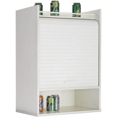 Simmob Meuble de Cuisine Blanc 3 Niches & Rideau - Publicité Simmob Meuble de Cuisine Blanc 3 Niches & Rideau - Publicité