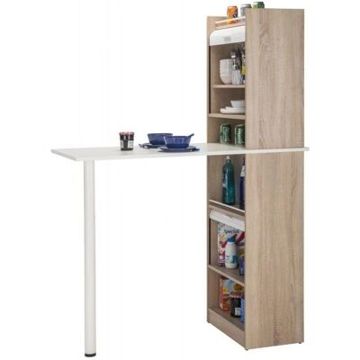 Simmob - Chêne Naturel - Table 130 cm - 3 Niches - Table de cuisine avec rangement - Publicité Simmob - Chêne Naturel - Table 130 cm - 3 Niches - Table de cuisine avec rangement - Publicité