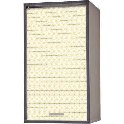 Meuble Mural Vintage Simmob - 40x35x72cm - Noir/Jaune - Publicité Meuble Mural Vintage Simmob - 40x35x72cm - Noir/Jaune - Publicité