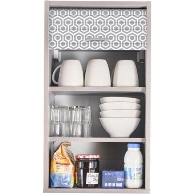 Armoire Murale de Cuisine COOK Simmob - Rideau Coulissant, 2 Étagères, Gris - Publicité Armoire Murale de Cuisine COOK Simmob - Rideau Coulissant, 2 Étagères, Gris - Publicité
