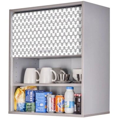 Armoire de Cuisine COOK 60 cm Motif Vague Gris - Gain de Place - Publicité Armoire de Cuisine COOK 60 cm Motif Vague Gris - Gain de Place - Publicité
