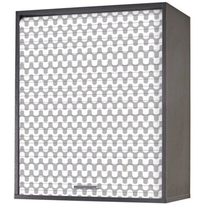 COOK Modèle 60x72 Meuble haut de cuisine noir gris avec rideau coulissant - Publicité COOK Modèle 60x72 Meuble haut de cuisine noir gris avec rideau coulissant - Publicité