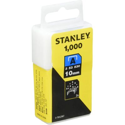 Stanley TRA206T Graffette - 10mm Leggere - Confezione 1000 Stanley TRA206T Graffette - 10mm Leggere - Confezione 1000