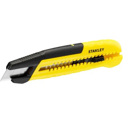 Couteau utilitaire Stanley - 18mm, Détachable, Poignée ergonomique - Publicité Couteau utilitaire Stanley - 18mm, Détachable, Poignée ergonomique - Publicité