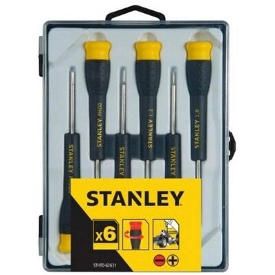 Zestaw śrubokrętów Stanley - 6 sztuk - Ergonomiczny - Stal chromowo-wanadowa Zestaw śrubokrętów Stanley - 6 sztuk - Ergonomiczny - Stal chromowo-wanadowa