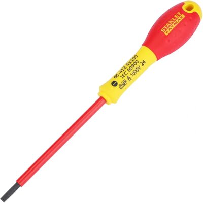 Stanley FatMax Insulated Screwdriver 4.0x100mm VDE Parallel Tip Stanley FatMax Insulated Screwdriver 4.0x100mm VDE Parallel Tip