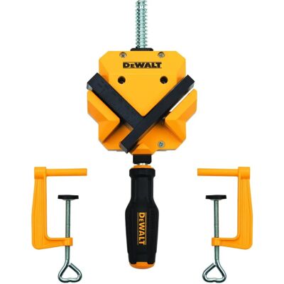 Strângere de colț rezistentă DeWalt - Unghi fix de 90° - Include două cleme de masă Strângere de colț rezistentă DeWalt - Unghi fix de 90° - Include două cleme de masă