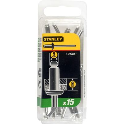 Stanley PAA66T Aluminium-Nieten - 4,7x9,5mm - 15 Stück Stanley PAA66T Aluminium-Nieten - 4,7x9,5mm - 15 Stück