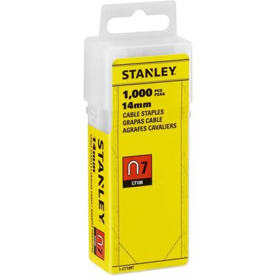 Pregos de cabos Stanley Tools CT109T - 14mm - Pack de 1000 Pregos de cabos Stanley Tools CT109T - 14mm - Pack de 1000