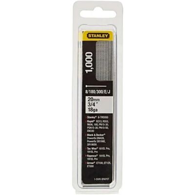 Stanley gegalvaniseerde nagels 20mm - 1000 stuks - Voor nietpistolen Stanley gegalvaniseerde nagels 20mm - 1000 stuks - Voor nietpistolen