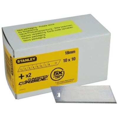 Stanley 1-11-301 Schnappmesser 18mm - 100 Stück, geeignet für Stanley Messer Stanley 1-11-301 Schnappmesser 18mm - 100 Stück, geeignet für Stanley Messer