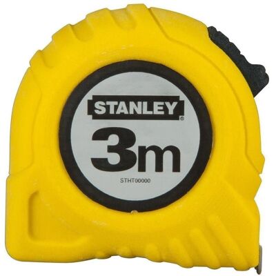 Mètre ruban Stanley 3m/13mm Jaune - Mesure - Publicité Mètre ruban Stanley 3m/13mm Jaune - Mesure - Publicité