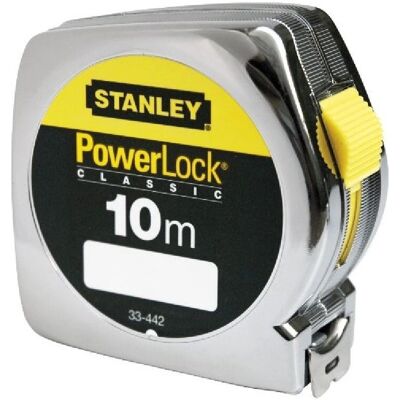 Miara taśmowa Stanley Powerlock - Stal nierdzewna, 10m - Hak na końcu Miara taśmowa Stanley Powerlock - Stal nierdzewna, 10m - Hak na końcu