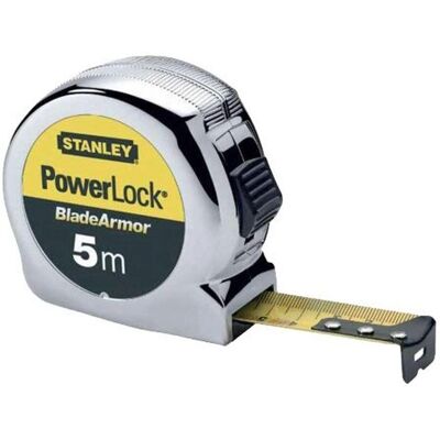 Stanley Powerlock Maßband - 5m, Blade Armor, Gelb/Schwarz Stanley Powerlock Maßband - 5m, Blade Armor, Gelb/Schwarz