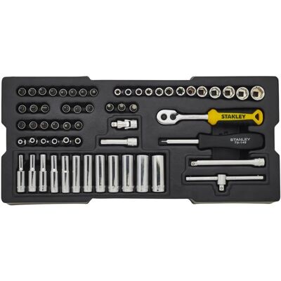 Stanley Juego de 60 Piezas de Llaves de ¼ de Pulgada - Juego de Herramientas Stanley Juego de 60 Piezas de Llaves de ¼ de Pulgada - Juego de Herramientas
